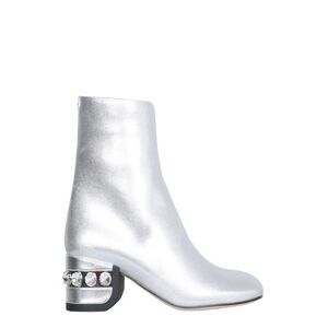 NICHOLAS KIRKWOOD Crystal Embellished Heel Ankle Boots Women SILVER